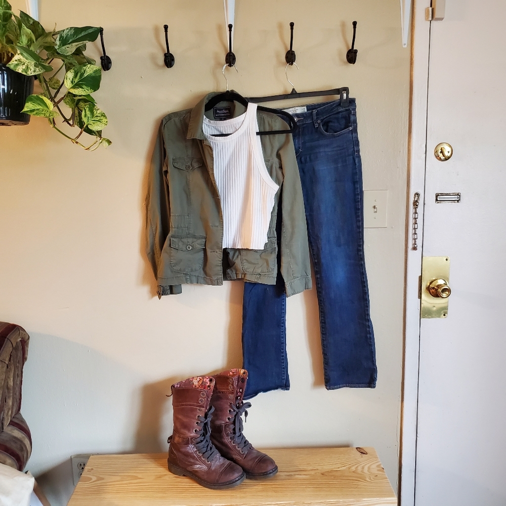 Army Green button Jacket